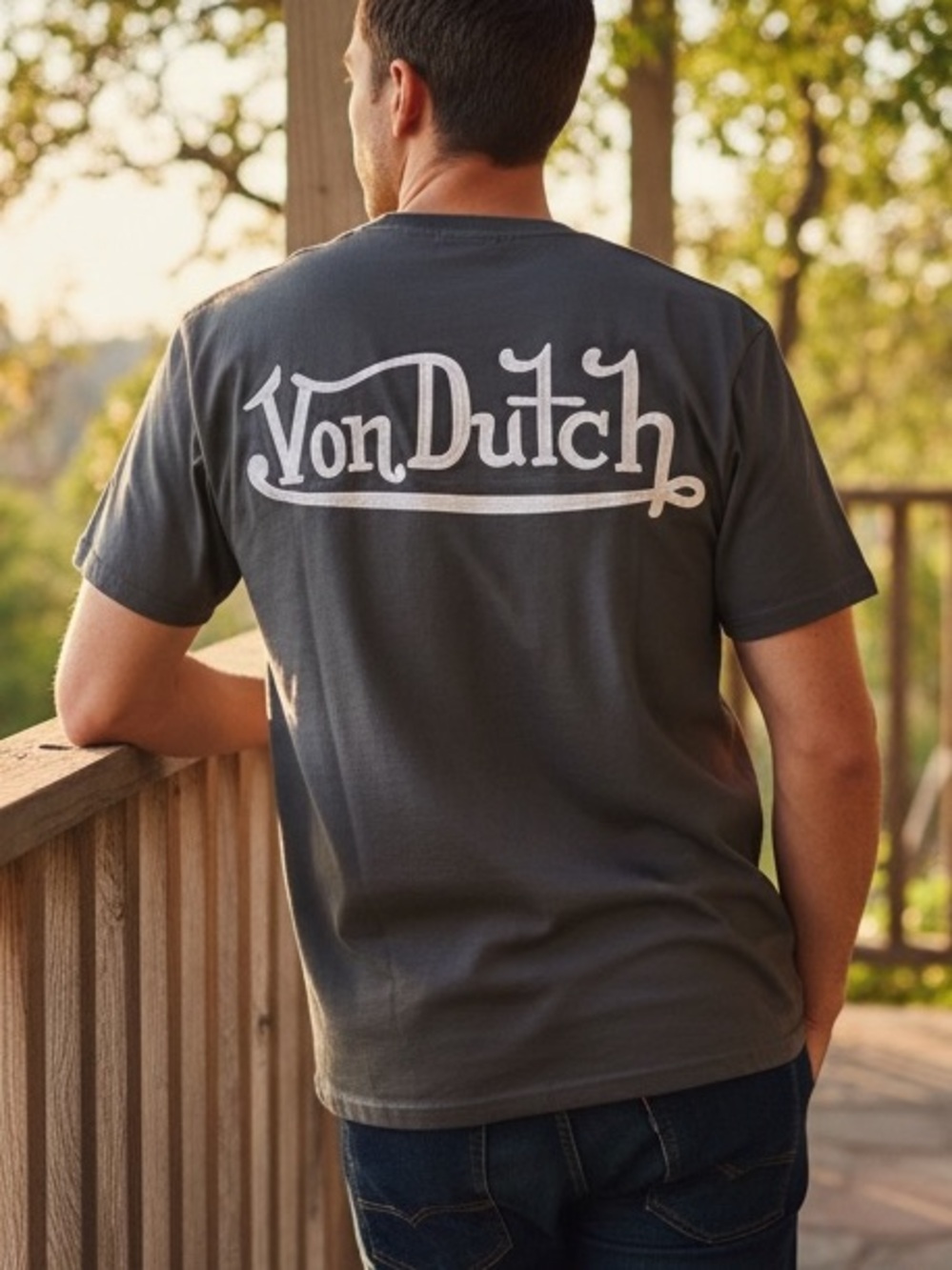 NWT Von Dutch Men's Iconic Embroidered Logo Short Sleeve Tee Black XL